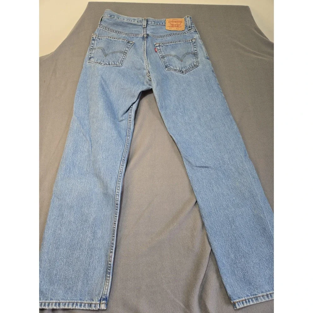 VTG Y2K Levi's 505 Regular Fit Batwing Jeans Blue Denim Made in Columbia 32x32